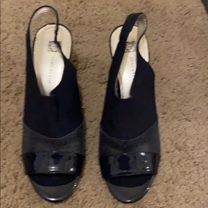Anne Klein black sling backs